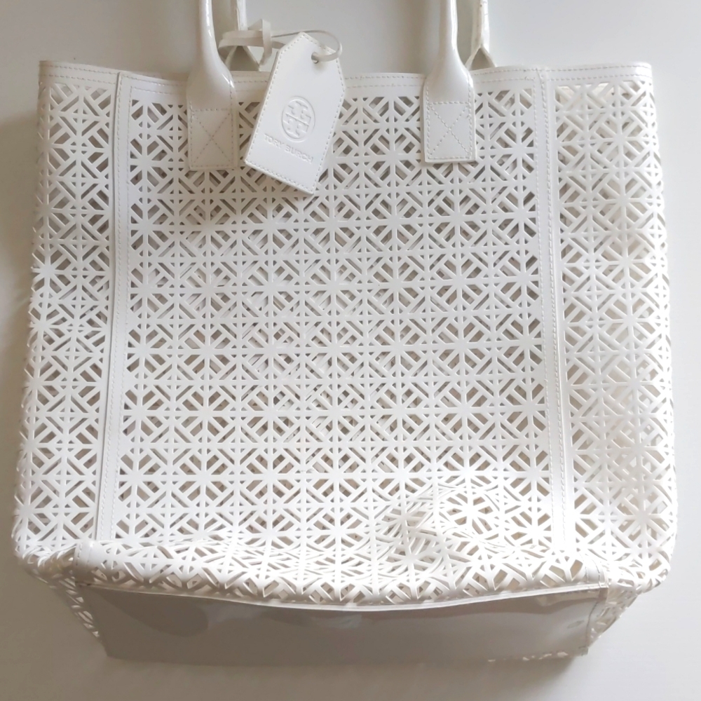 Tory Burch laser cut tote bag